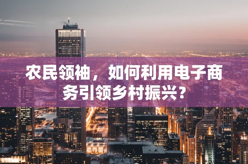 农民领袖，如何利用电子商务引领乡村振兴？