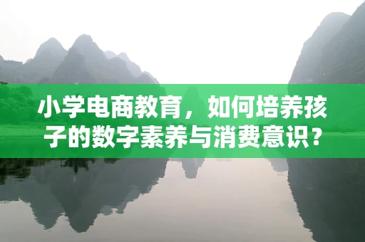 小学电商教育，如何培养孩子的数字素养与消费意识？
