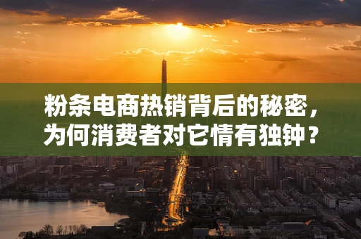 粉条电商热销背后的秘密，为何消费者对它情有独钟？