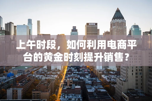 上午时段，如何利用电商平台的黄金时刻提升销售？