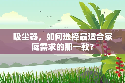 吸尘器，如何选择最适合家庭需求的那一款？