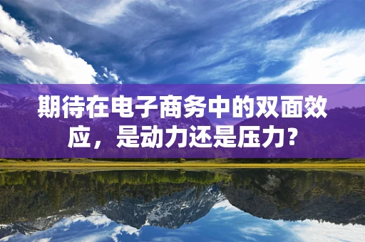 期待在电子商务中的双面效应，是动力还是压力？