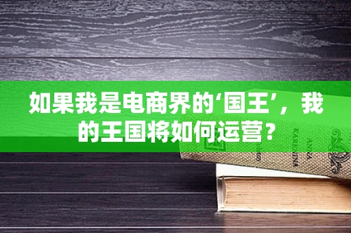 如果我是电商界的‘国王’，我的王国将如何运营？
