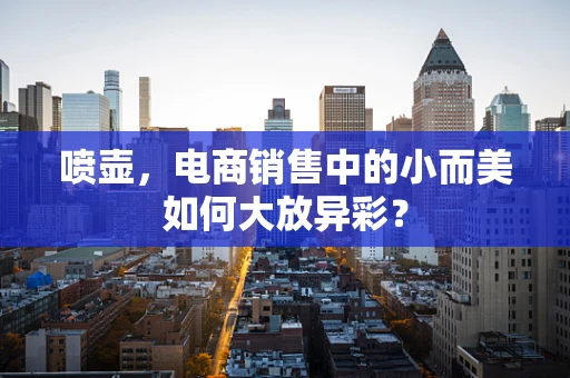 喷壶，电商销售中的小而美如何大放异彩？