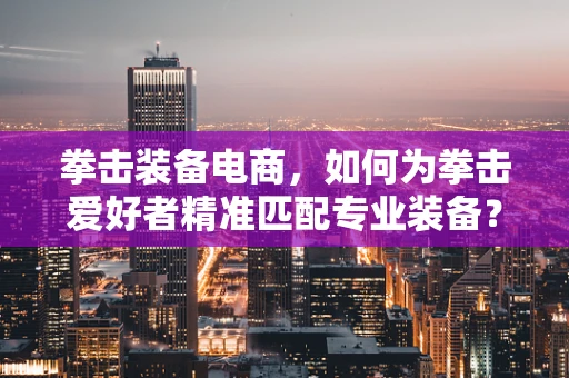 拳击装备电商，如何为拳击爱好者精准匹配专业装备？