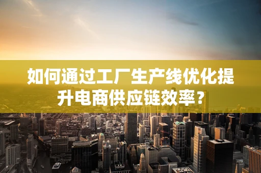如何通过工厂生产线优化提升电商供应链效率？