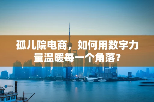 孤儿院电商，如何用数字力量温暖每一个角落？