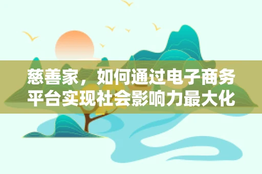 慈善家，如何通过电子商务平台实现社会影响力最大化？