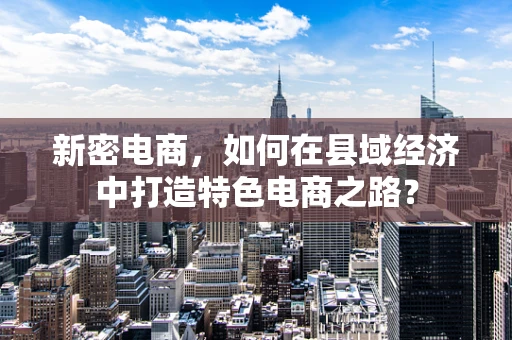 新密电商，如何在县域经济中打造特色电商之路？