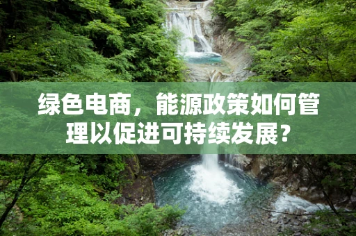绿色电商，能源政策如何管理以促进可持续发展？