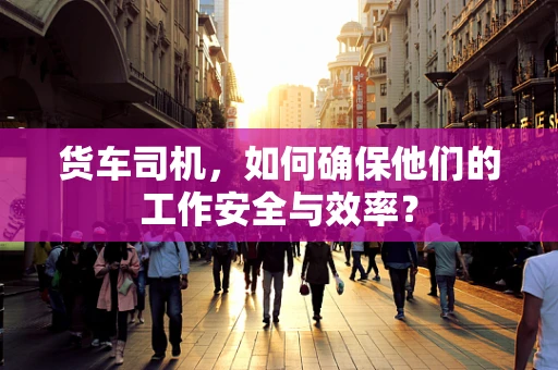 货车司机，如何确保他们的工作安全与效率？