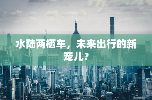 水陆两栖车，未来出行的新宠儿？