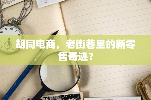 胡同电商，老街巷里的新零售奇迹？