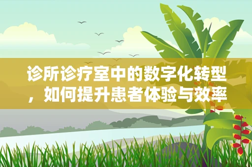 诊所诊疗室中的数字化转型，如何提升患者体验与效率？