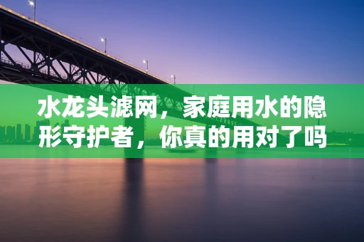 水龙头滤网，家庭用水的隐形守护者，你真的用对了吗？