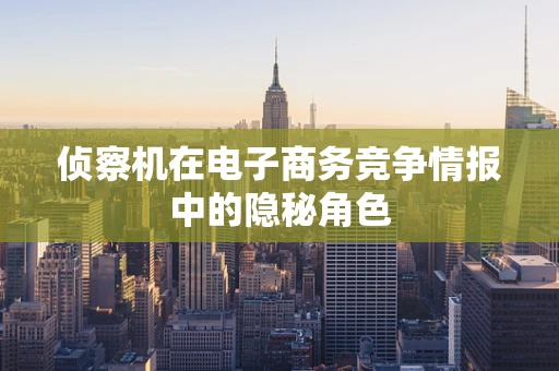 侦察机在电子商务竞争情报中的隐秘角色