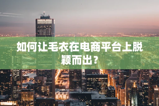 如何让毛衣在电商平台上脱颖而出？