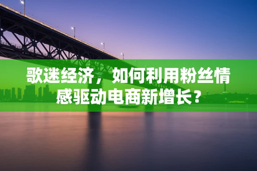 歌迷经济，如何利用粉丝情感驱动电商新增长？