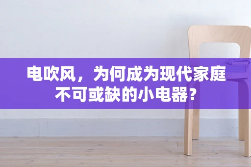 电吹风，为何成为现代家庭不可或缺的小电器？