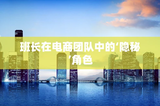 班长在电商团队中的‘隐秘’角色