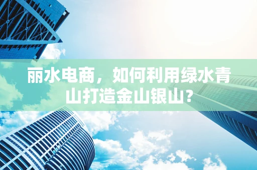 丽水电商，如何利用绿水青山打造金山银山？