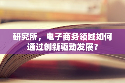 研究所，电子商务领域如何通过创新驱动发展？
