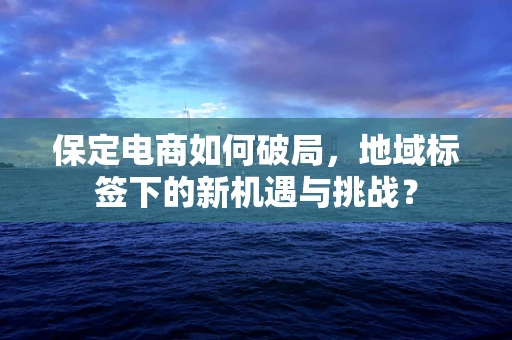 保定电商如何破局，地域标签下的新机遇与挑战？