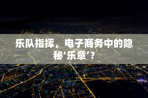 乐队指挥，电子商务中的隐秘‘乐章’？