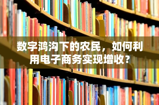 数字鸿沟下的农民，如何利用电子商务实现增收？