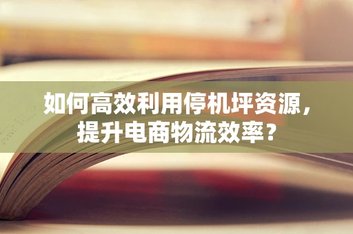 如何高效利用停机坪资源，提升电商物流效率？