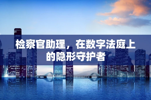 检察官助理，在数字法庭上的隐形守护者