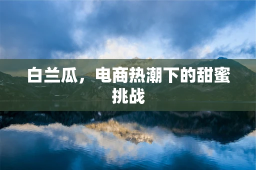 白兰瓜，电商热潮下的甜蜜挑战