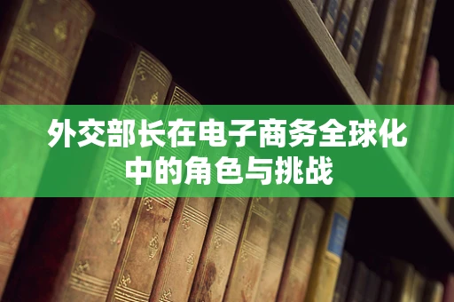 外交部长在电子商务全球化中的角色与挑战