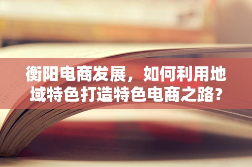 衡阳电商发展，如何利用地域特色打造特色电商之路？