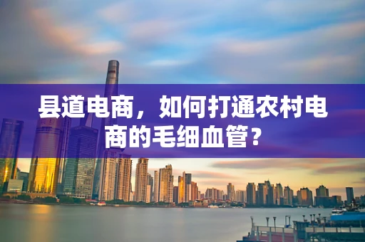 县道电商，如何打通农村电商的毛细血管？