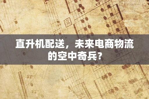 直升机配送，未来电商物流的空中奇兵？