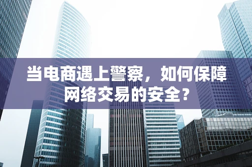 当电商遇上警察，如何保障网络交易的安全？