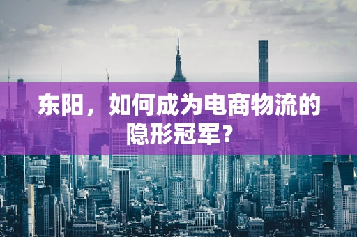 东阳，如何成为电商物流的隐形冠军？