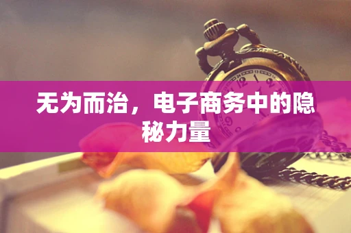 无为而治，电子商务中的隐秘力量