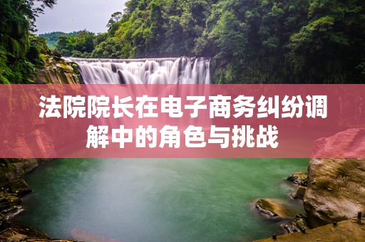 法院院长在电子商务纠纷调解中的角色与挑战