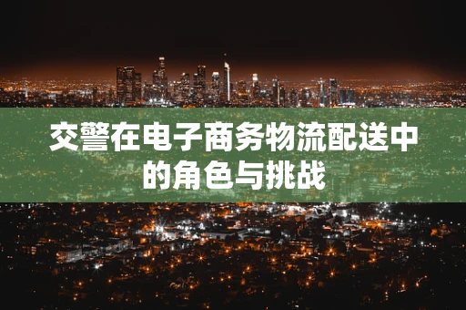 交警在电子商务物流配送中的角色与挑战