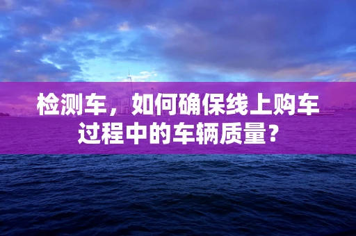 检测车，如何确保线上购车过程中的车辆质量？