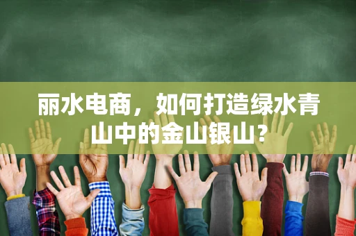 丽水电商，如何打造绿水青山中的金山银山？