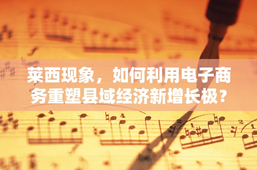 莱西现象，如何利用电子商务重塑县域经济新增长极？