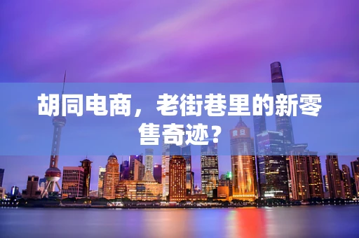 胡同电商，老街巷里的新零售奇迹？