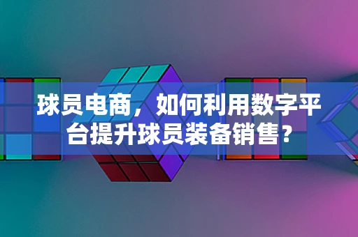 球员电商，如何利用数字平台提升球员装备销售？