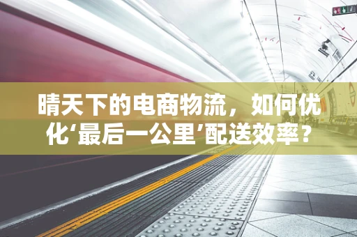 晴天下的电商物流，如何优化‘最后一公里’配送效率？