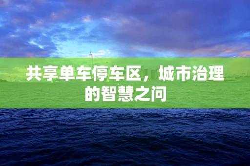 共享单车停车区，城市治理的智慧之问