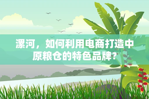 漯河，如何利用电商打造中原粮仓的特色品牌？