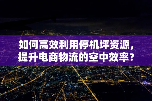 如何高效利用停机坪资源，提升电商物流的空中效率？